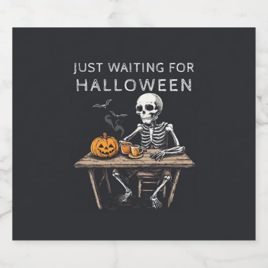 Wachten op Halloween | Fun Skeleton Bier Etiket (Enkel label)