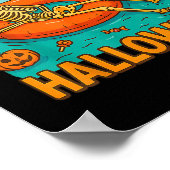 Wachten op Halloween Funny Skeleton Floating Poster (Hoek)