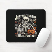  wachten op Halloween Funny Skeleton Muismat (Met muis)