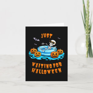 Wachten op Halloween Funny Skeleton Summer Kaart