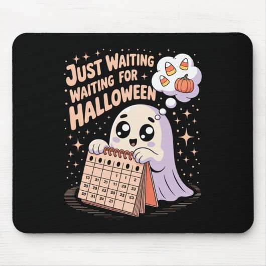 Wachten op Halloween Ghost Halloween Quotes Muismat (Voorkant)