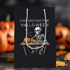 Wachten op Halloween | Grappig skelet Medium Cadeauzakje