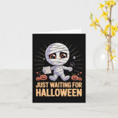 Wachten op Halloween grappige Halloween quotes Kaart (Gele Bloem)