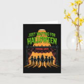 Wachten op Halloween grappige Halloween quotes Kaart (Gele Bloem)