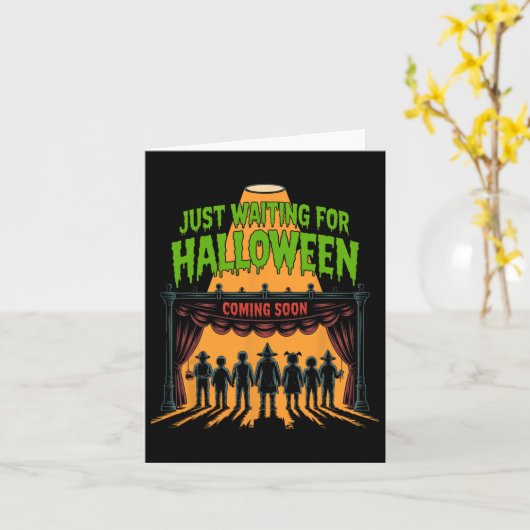 Wachten op Halloween grappige Halloween quotes Kaart (Gele Bloem)