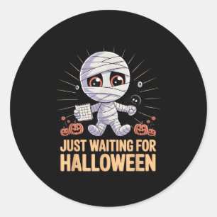 Wachten op Halloween grappige Halloween quotes Ronde Sticker