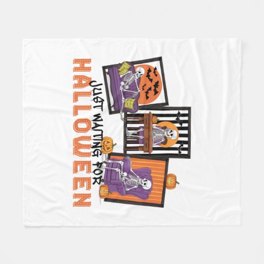 Wachten op Halloween Herfst Vibes Fleece Deken (Voorkant (Horizontaal))