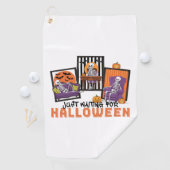 Wachten op Halloween Herfst Vibes Golfhanddoek (Insitu)