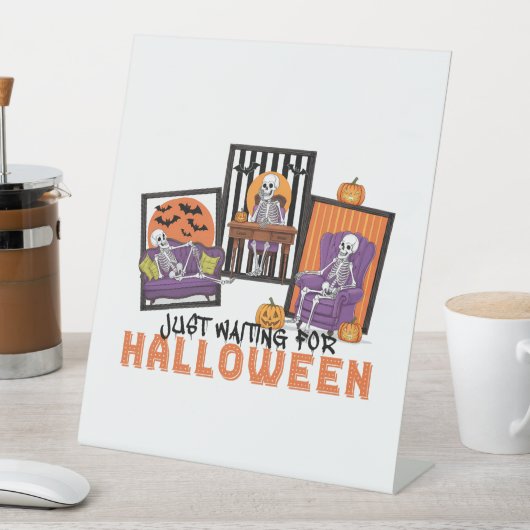 Wachten op Halloween Herfst Vibes Reclamebord Met Voetstuk (Insitu)