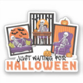 Wachten op Halloween Herfst Vibes Sticker (Voorkant)