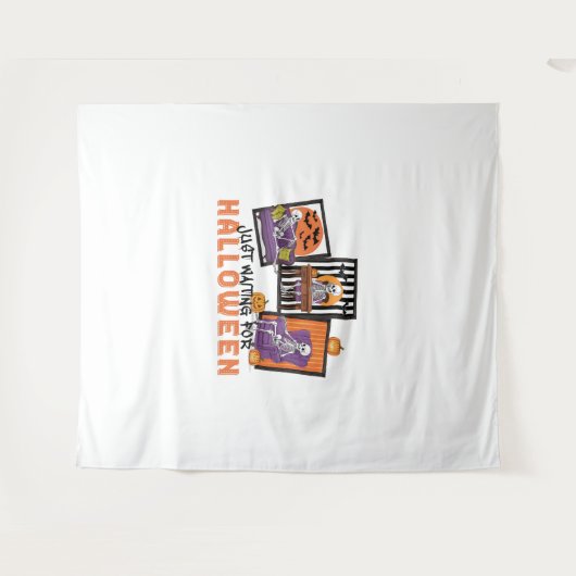 Wachten op Halloween Herfst Vibes Wandkleed (Voorkant (horizontaal))