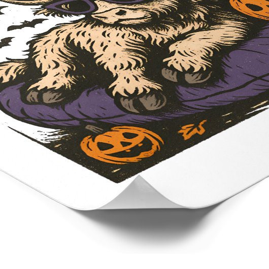 Wachten op Halloween Highland Koe Poster (Hoek)