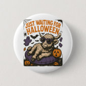 Wachten op Halloween Highland Koe Ronde Button 5,7 Cm (Voorkant)