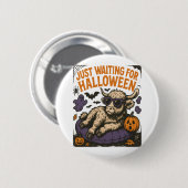 Wachten op Halloween Highland Koe Ronde Button 5,7 Cm (Voorkant /achterkant)