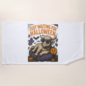 Wachten op Halloween Highland Koe Strandlaken (Voorkant)