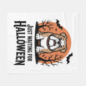 Wachten op Halloween hond Fleece Deken (Voorkant (Horizontaal))