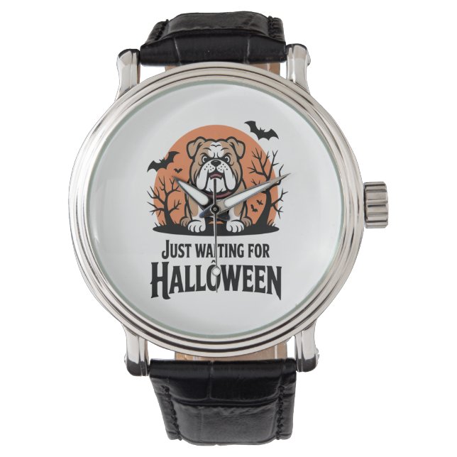 Wachten op Halloween hond Horloge (Voorkant)