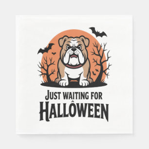 Wachten op Halloween hond Servet