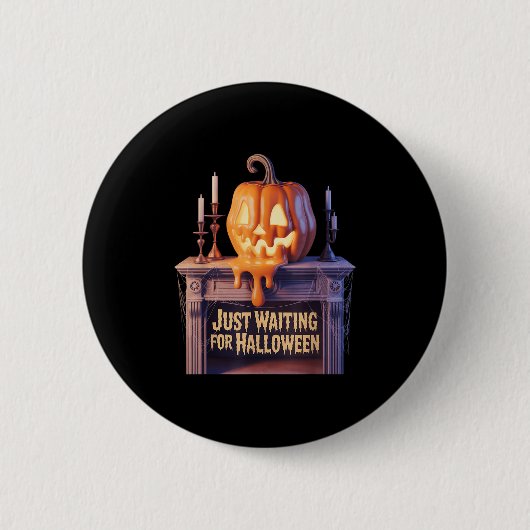 Wachten op Halloween Jack of Lantern Halloween Ronde Button 5,7 Cm (Voorkant)