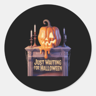 Wachten op Halloween Jack of Lantern Halloween Ronde Sticker
