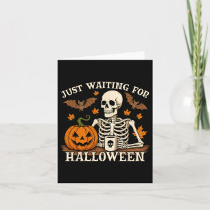 Wachten op Halloween Jack of Lantern Skeleto Kaart
