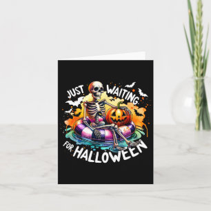 Wachten op Halloween Jack on Lantern Skeleton Kaart