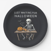Wachten op Halloween papieren Borden | grappig Papieren Bordje (Voorkant)