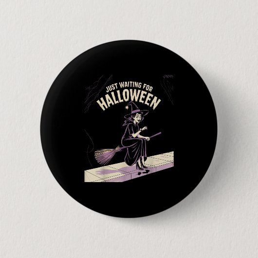 Wachten op Halloween Quote Summer Ronde Button 5,7 Cm (Voorkant)