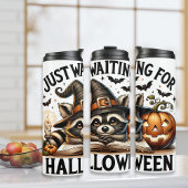 Wachten op Halloween Raccoon Salem Witch Thermosbeker