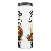 Wachten op Halloween Raccoon Salem Witch Thermosbeker (Achterkant)