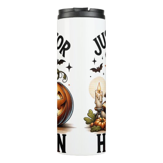 Wachten op Halloween Raccoon Salem Witch Thermosbeker (Achterkant)