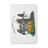 Wachten op Halloween, Schattige Bat en Raven Badmat (Voorkant Verticaal)