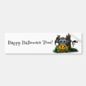 Wachten op Halloween, Schattige Bat en Raven Bumpersticker (Voorkant)