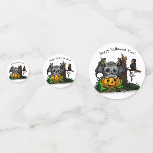 Wachten op Halloween, Schattige Bat en Raven Confetti (Voorkanten)