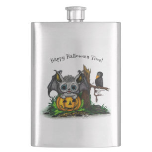 Wachten op Halloween, Schattige Bat en Raven Flacon