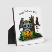 Wachten op Halloween, Schattige Bat en Raven Fotoplaat (Voorkant)
