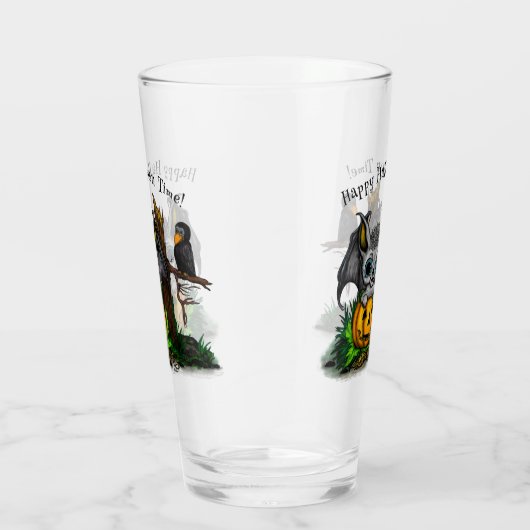 Wachten op Halloween, Schattige Bat en Raven Glas (Rechts)