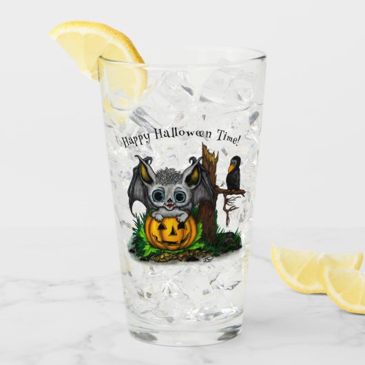 Wachten op Halloween, Schattige Bat en Raven Glas (Voorkant ijs)