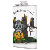 Wachten op Halloween, Schattige Bat en Raven Heupfles (Links)