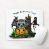 Wachten op Halloween, Schattige Bat en Raven Muismat (Met muis)