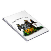 Wachten op Halloween, Schattige Bat en Raven Notitieboek (Rechterzijde)
