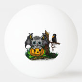 Wachten op Halloween, Schattige Bat en Raven Pingpongbal (Achterkant)