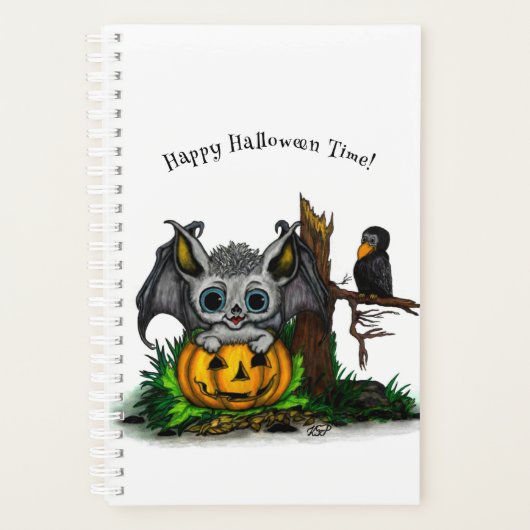 Wachten op Halloween, Schattige Bat en Raven Planner (Voorkant)