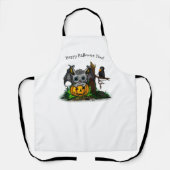 Wachten op Halloween, Schattige Bat en Raven Schort (Voorkant)