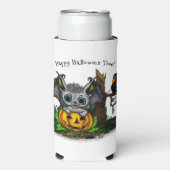Wachten op Halloween, Schattige Bat en Raven Seltzer Blikjeskoeler (Seltzer Voorkant)