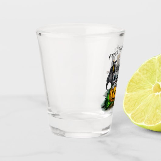 Wachten op Halloween, Schattige Bat en Raven Shot Glas (Links)