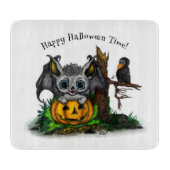 Wachten op Halloween, Schattige Bat en Raven Snijplank (Voorkant)
