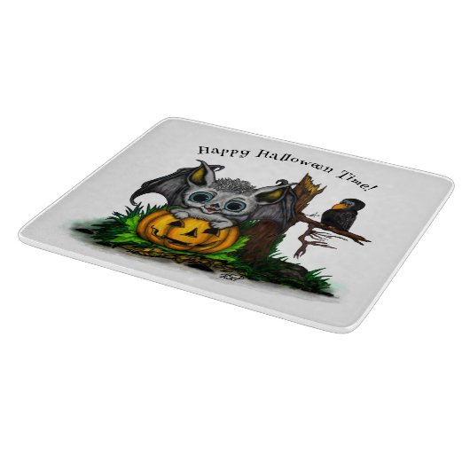 Wachten op Halloween, Schattige Bat en Raven Snijplank (Hoek)