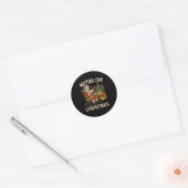 Wachten op Halloween Skeleton Drin Ronde Sticker (Envelop)