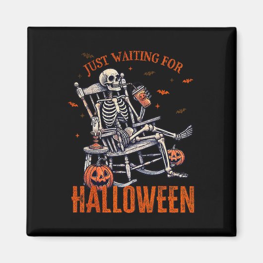 Wachten op Halloween Skeleton Halloween Part Magneet (Voorkant)